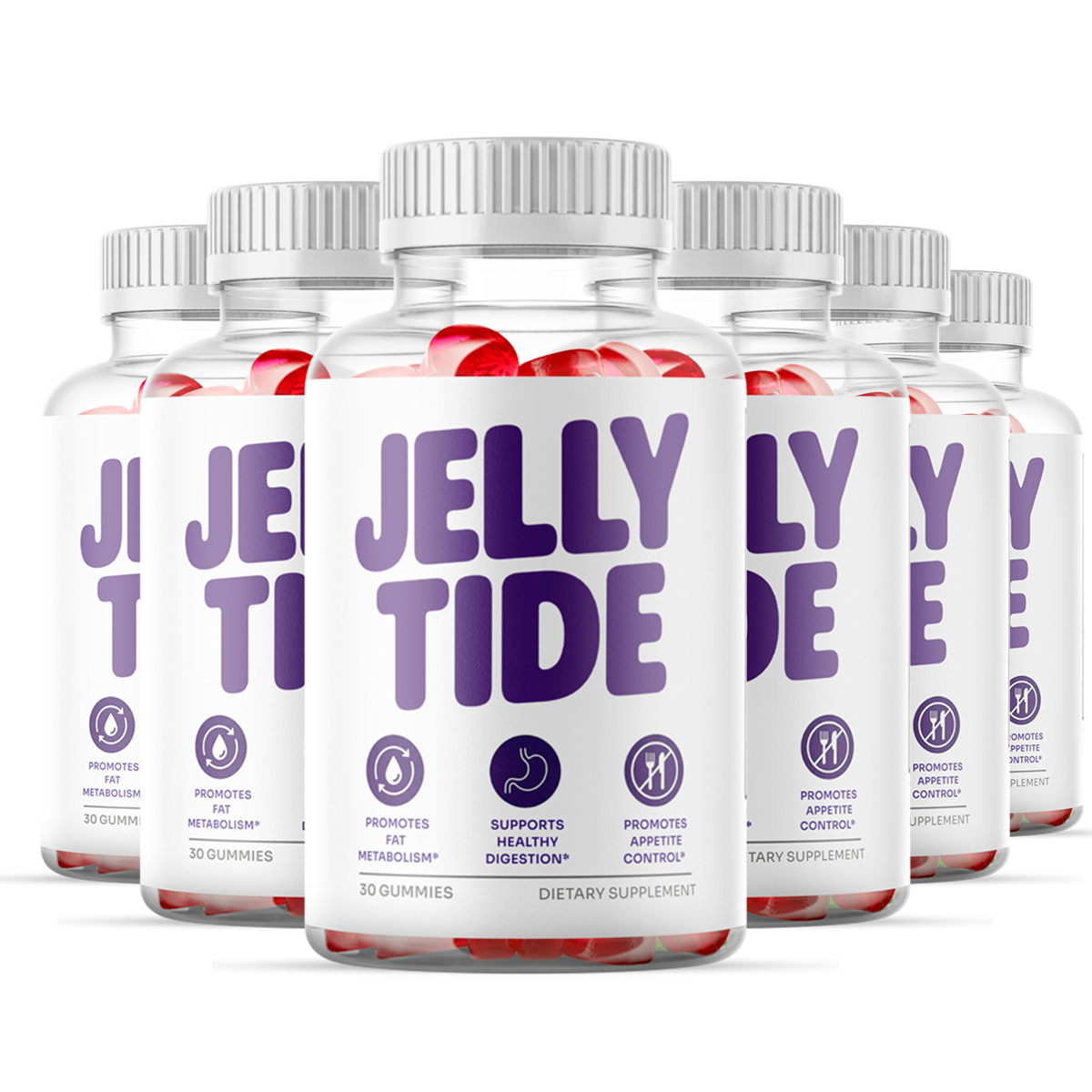 JellyTide® 6 bottle pack — 180-day metabolism & wellness gummy supply